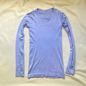 Luluemon Long Sleeve Swiftly Tech In Dark Lavender